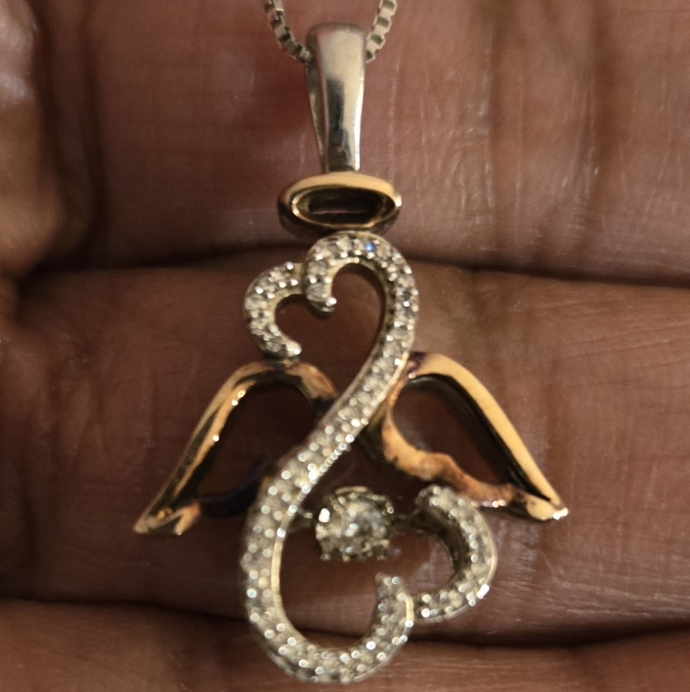 Women's 18 inch silver necklace with Angel charm